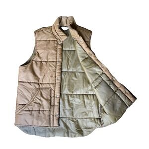 Darwin Vtg Men's M Lightweight Quilted Walker Vest Brown Snaps Pockets RN27326